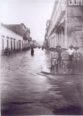 Calle De Pachecos durante la inundación de 1888 
