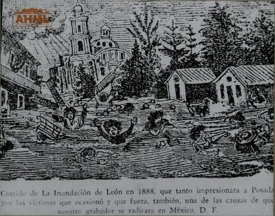 Reproducción del Corrido de La Inundación de León de 1888 ilustrado por José Guadalupe Posada
