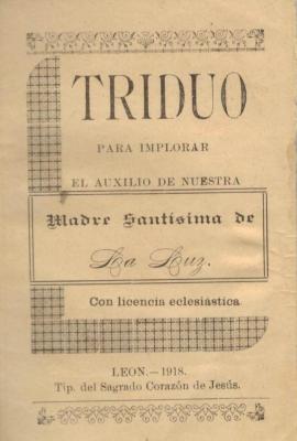 Triduo para implorar el auxilio de nuestra Madre Santísima de la Luz