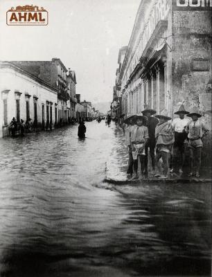 Calle De Pachecos durante la inundación de 1888 