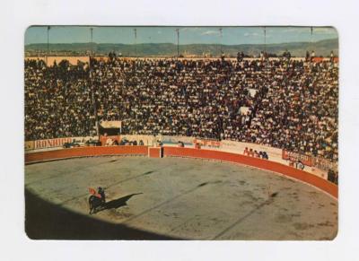 Postal de una corrida de toros a color (C.a 1965) 