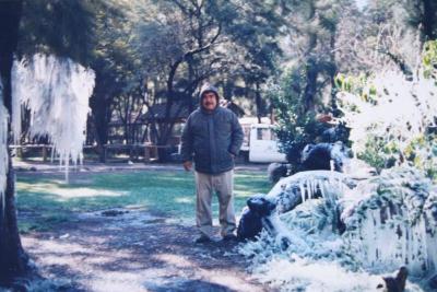 Día nevado en el zoológico 