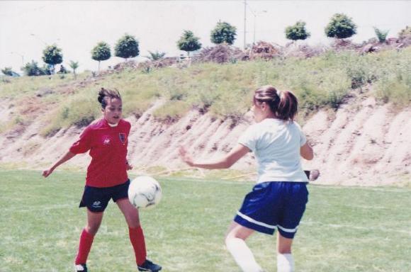 Jugadoras del Atlético Ecca en juego amistoso