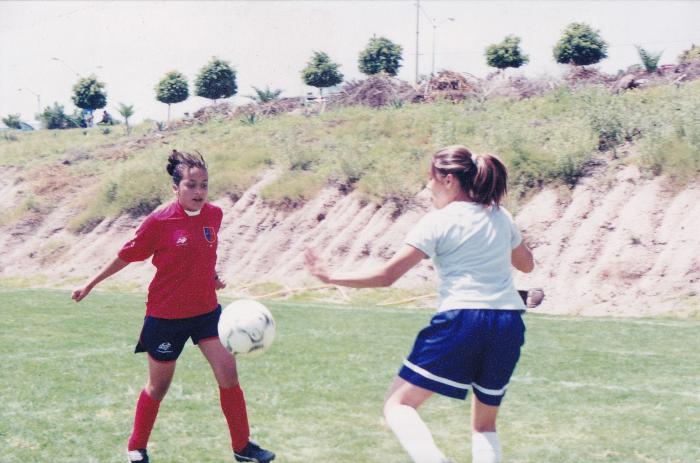 Jugadoras del Atlético Ecca en juego amistoso