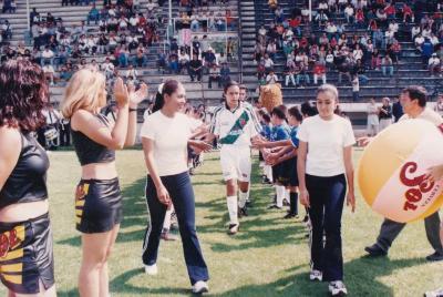 Jugadores del Atlético Ecca en evento deportivo desde La Martinica