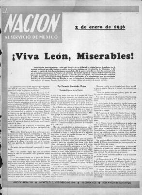 Portada de Revista La Nación No. 221 dedicada al suceso del 2 de enero de 1946