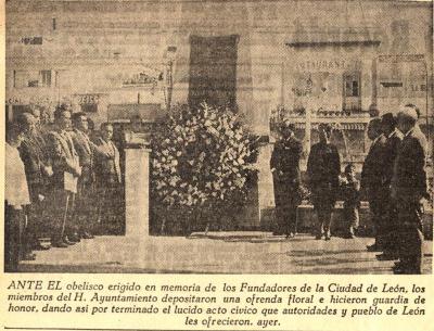 Ceremonia en homenaje a los fundadores de la ciudad, 1966