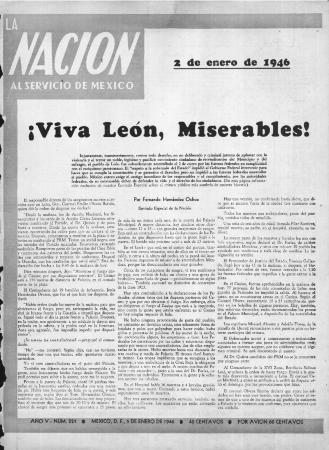 Portada de Revista La Nación No. 221 dedicada al suceso del 2 de enero de 1946