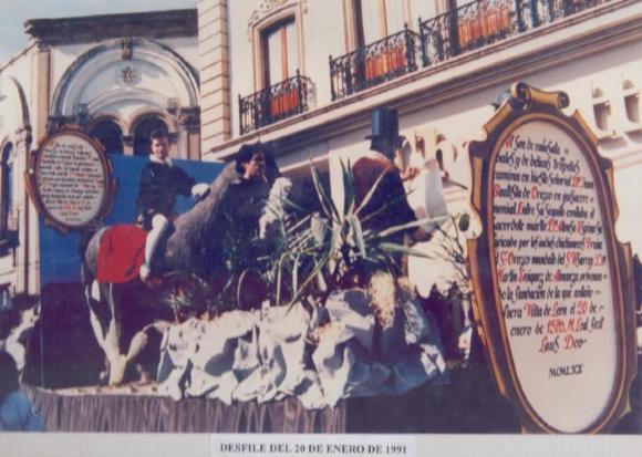 Carro alegórico de las festividades de enero de 1991