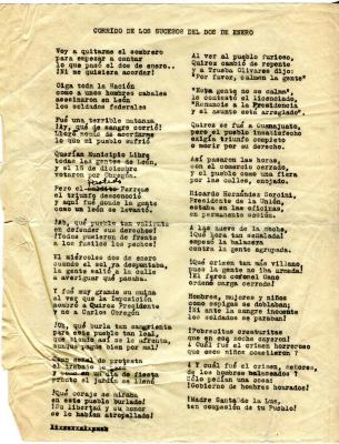 Corrido de los sucesos del Dos de enero de 1946