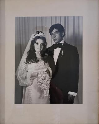 Rafael Chávez Rodríguez y Olimpia Morales en su boda 