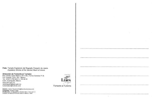 Postal del Interior del Templo Expiatorio