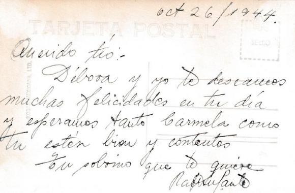 Postal de la fachada y torres de la Catedral en 1940