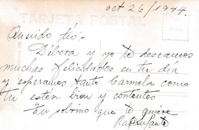 Postal de la fachada y torres de la Catedral en 1940