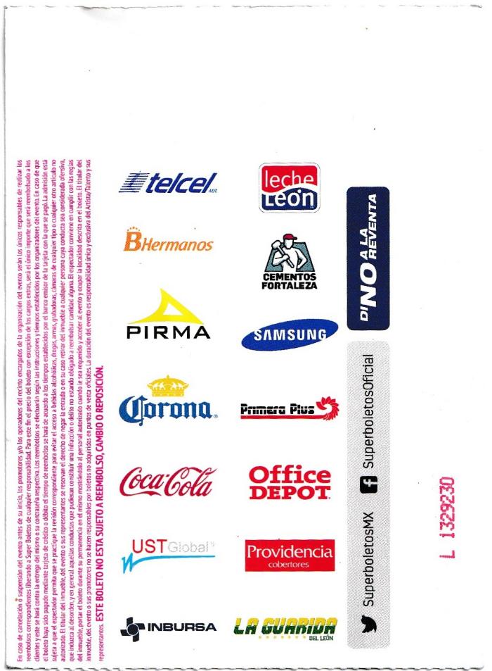 Boleto Final del Torneo Copa MX 2015