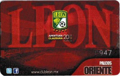 Tarjeta palcos oriente Apertura 2012 y Clausura 2013