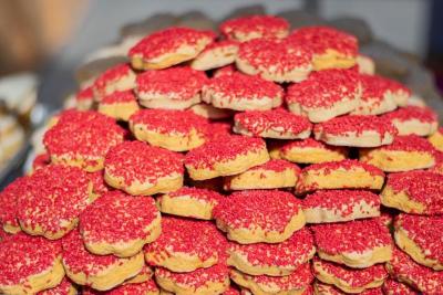 Galletas con grageas de fresa 