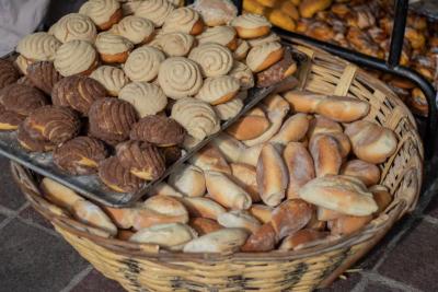 Conchas y canasta con bolillos 