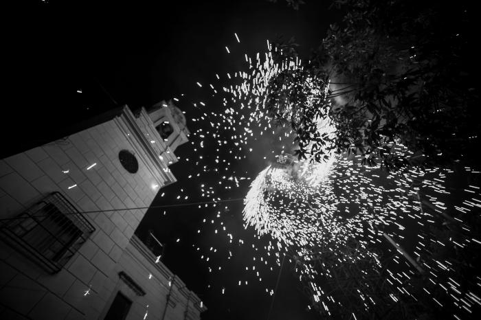 Juegos pirotécnicos durante el festejo a San Nicolás de Tolentino  