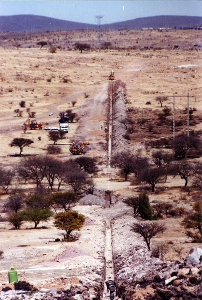 Trazo de la línea de conducción de La Muralla