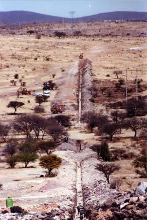 Trazo de la línea de conducción de La Muralla