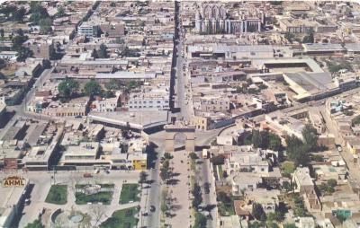 Vista aérea del Arco de la Calzada de los Héroes (ca. 1966)