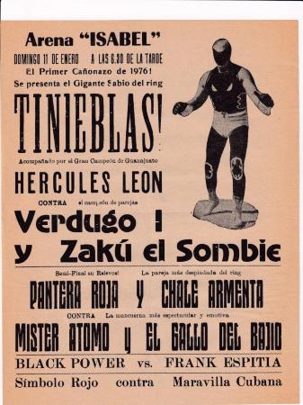 Tinieblas y Hércules León, función de lucha libre en la Arena Isabel