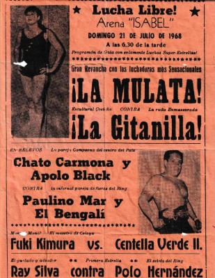 La Mulata y La Gitanilla, cartel de lucha libre en la Arena Isabel

