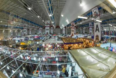Vista aérea del Poliforum en la Feria Estatal de León
