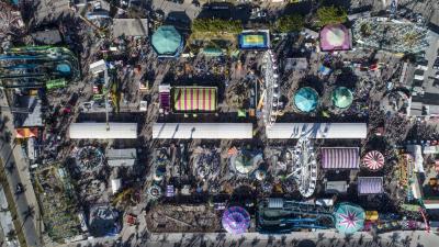 Vista área de la feria de León 