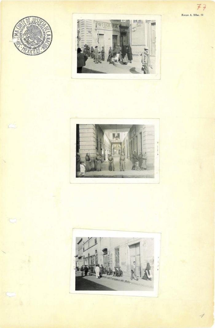 Páginas que reúnen evidencia fotográfica del Informe a la Suprema Corte sobre los sucesos en León, Guanajuato el 19 de enero de 1946