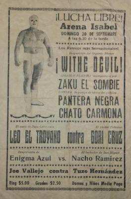 Cartel de lucha libre en la Arena Isabel, 1959