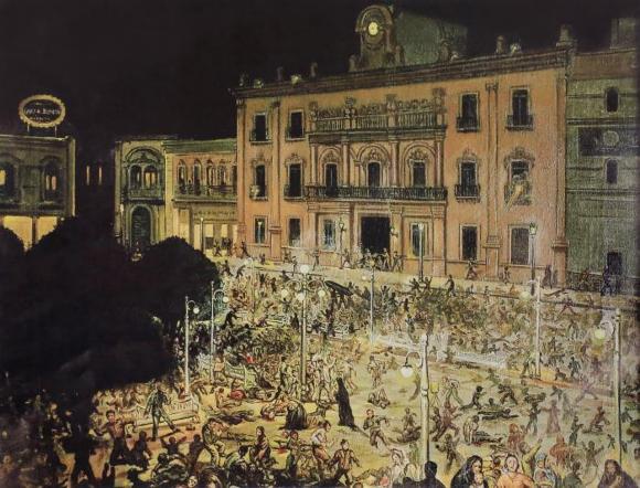 “Testimonio pictórico del 2 de Enero 1946” del maestro Lázaro Zambrano