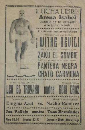 Cartel de lucha libre en la Arena Isabel, 1959