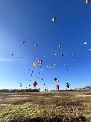 Globos aerostáticos en despegue 