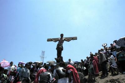 Ladrón crucificado junto a Jesús 