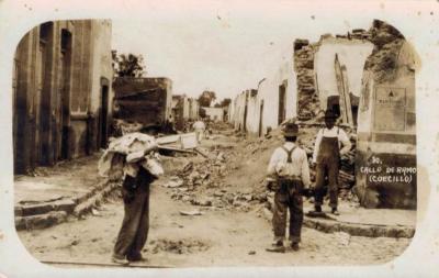Calle De Ramo en el Coecillo después de la inundación de 1926 