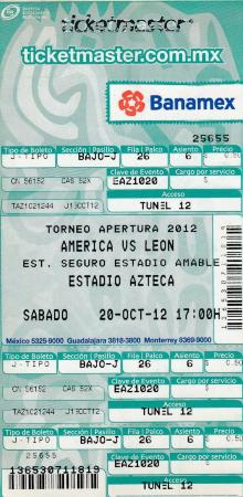 Boleto América vs León, Apertura 2012