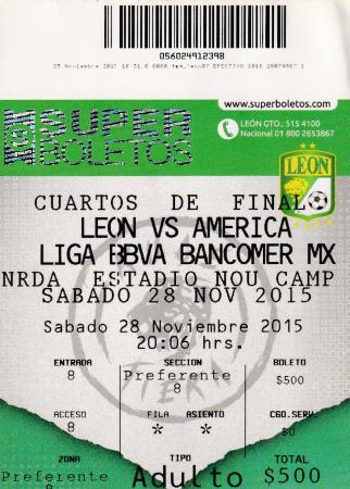 Boleto León vs América, cuartos de final Apertura 2015