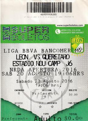 Boleto León vs Querétaro, Apertura 2016