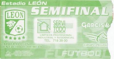 Boleto León vs Cruz Azul Oaxaca, semifinal Apertura 2005