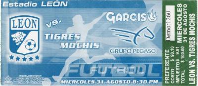 Boleto León vs Tigres Mochis, Apertura 2005