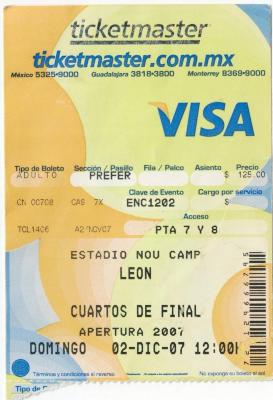 Boleto León vs Tijuana, Cuartos de final Apertura 2007