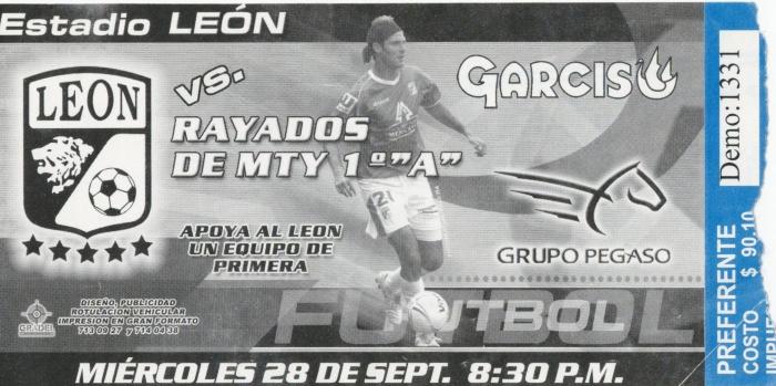Boleto León vs Rayados, Apertura 2005