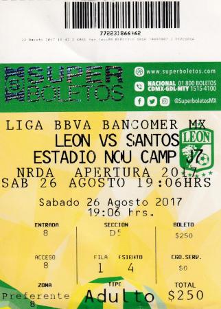 Boleto León vs Santos, Apertura 2017 