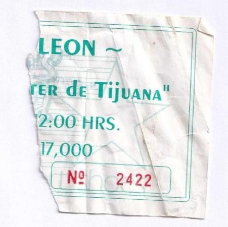 Boleto León vs Inter de Tijuana, final de Segunda División 1989-90