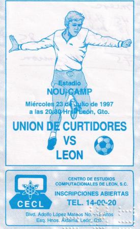 Boleto Unión de Curtidores vs León, 1997
