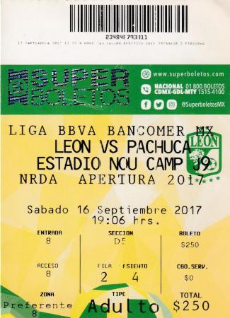 Boleto León vs Pachuca, Apertura 2017