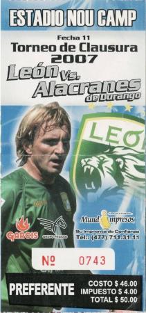 Boleto León vs Alacranes, Clausura 2007
