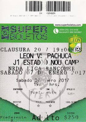 Boleto León vs Pachuca, Clausura 2017